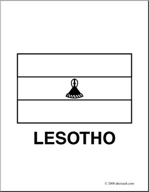 Clip Art: Flags: Lesotho (coloring page)