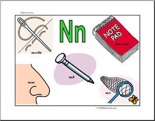 Beginning Sounds Poster: Letter N – Abcteach