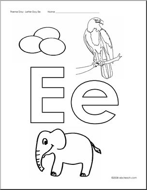 Beginning Sounds Poster: Letter E – Abcteach