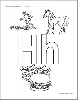 Beginning Sounds Poster: Letter H – Abcteach