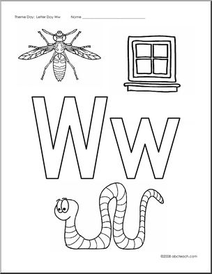 Beginning Sounds Poster: Letter W – Abcteach