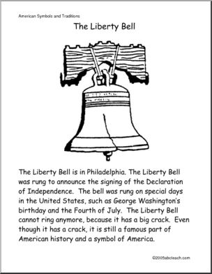 Color and Read: U.S: Symbols  –  Liberty Bell (primary)