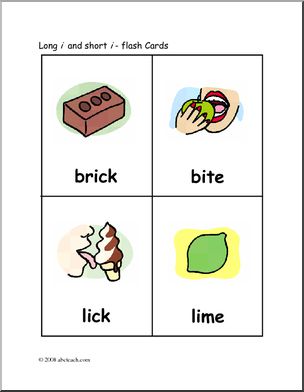 Long and Short I Vowel Sounds (color) Flashcards