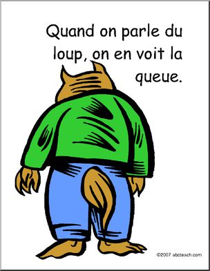 French: PosterÃ³Proverbe, la queue du loup – Abcteach