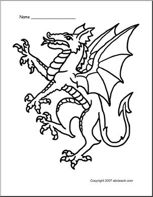 Coloring Page: Medieval Dragon