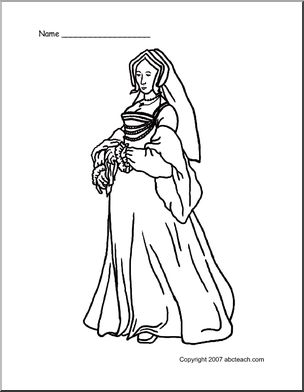 Coloring Page: Medieval Queen