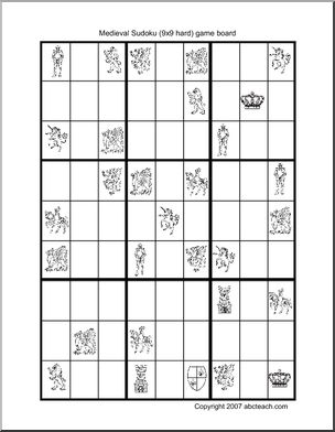 Sudoku: Medieval theme – 9×9 – hard
