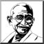 Clip Art: India: Mahatma Gandhi (coloring page)