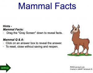 Interactive: Notebook: Mammals–Discover the Facts