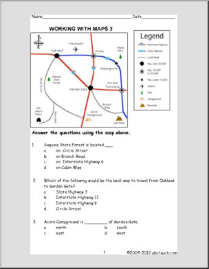 Map Skills: Road Map 3 – Abcteach