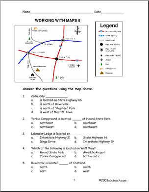 Map Skills: Road Map 5 – Abcteach