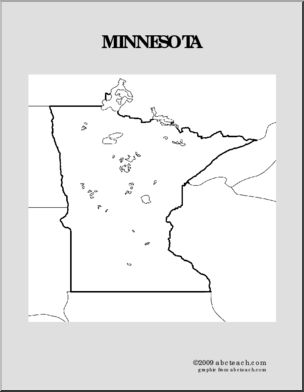 Map: U.S. – Minnesota – Abcteach