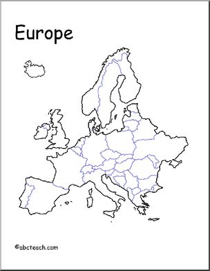 Map: Europe (unlabeled countries) – Abcteach