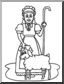 Clip Art: Mary Had A Little Lamb (coloring page)