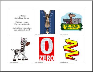 Matching Game: Initial Letter Z