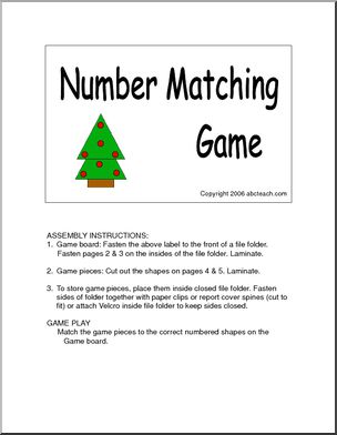 Board Game: Matching Christmas Trees (preschool) -color