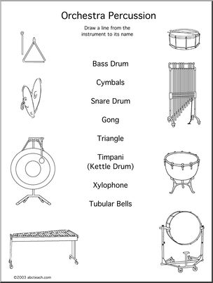 Worksheet: Matching – Percussion