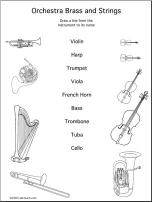 Coloring Page: Orchestra Strings – Abcteach