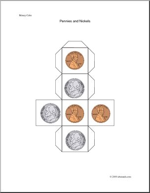 Coins Counting Cube – Abcteach
