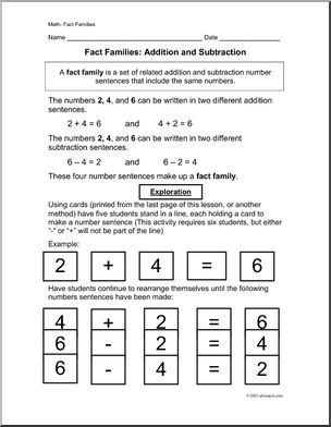 Mini-Unit: Math Fact Families (elementary)