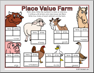 Place Value Farm – Dice Mat Math Game