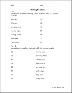 Mini-Unit: Written Numbers (elementary)