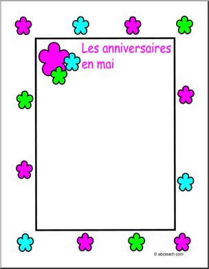 French: Affiche pour montrer les anniversaires en janvier – Abcteach