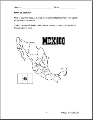 Spanish: El Mapa De MÃˆxico (secundaria) – Abcteach