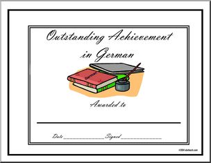 Certificate: Outstanding Achievement Award – German