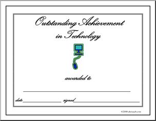 Certificate: Outstanding Achievement Award – Technology