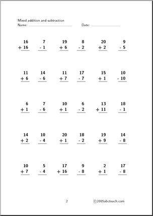 Addition 2 digits (set 2) Worksheet – Abcteach