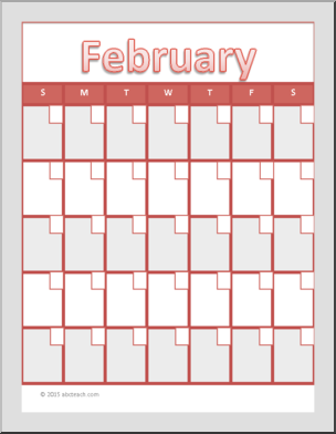 Calendar: Monthly Templates – Abcteach