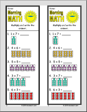 Morning Math Weekly Set – Count and Multiply #2