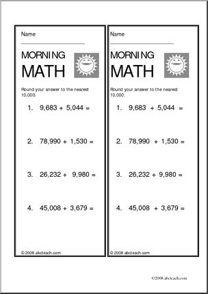 Rounding 4 Morning Math