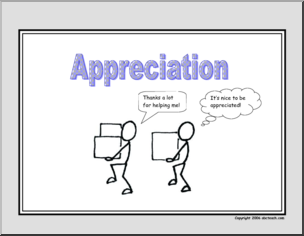 Poster: Life Skills – Appreciation (stick figure)