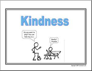 Poster: Life Skills – Kindness (stick figure) – Abcteach