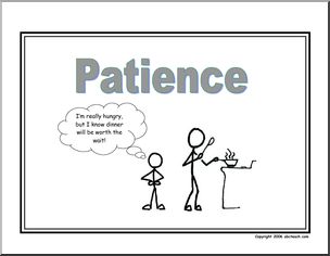 Poster: Life Skills – Patience (stick figure)