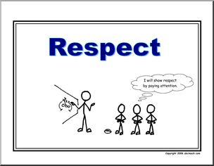 Poster: Life Skills – Respect (stick figure) – Abcteach