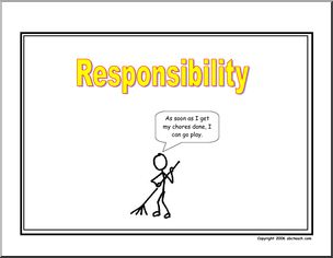 Poster: Life Skills – Responsibility (stick figure)