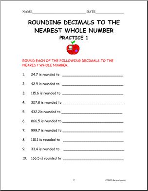 Rules and Practice: Rounding to Whole Numbers (elem)