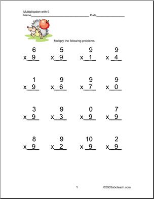 Practice Facts Packet (by 9) Multiplication