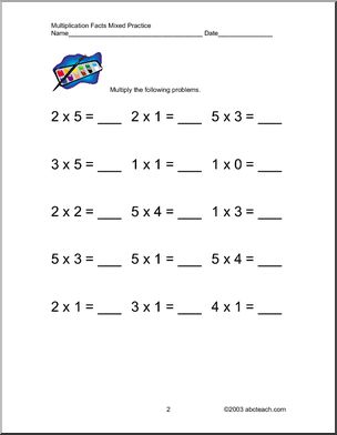 Multiplication (single digit) Worksheet