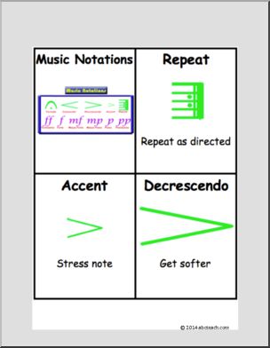 Music: Notation Vocabulary Cards (color)