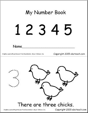 Booklet: My Number Book 1-5 (pre-k/primary) b/w (2)
