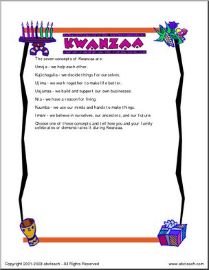 Writing Prompt: Concepts of Kwanzaa