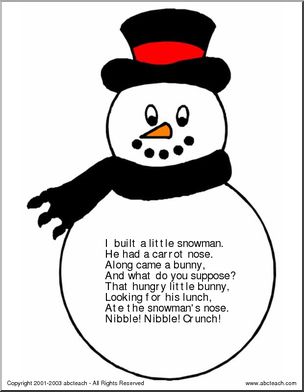 Snowman – Counting Snowflakes Flashcards – Abcteach
