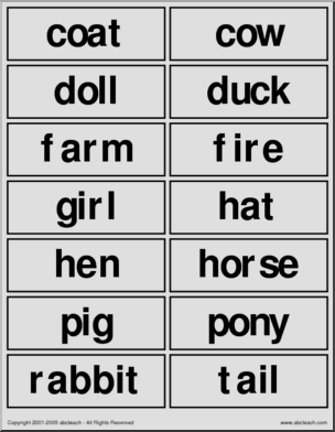 Word Wall: Nouns (primary)