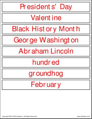 Word Wall: February