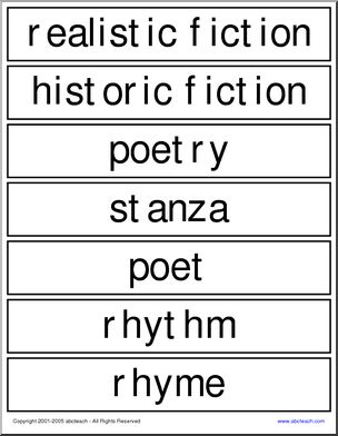 Word Wall: English/Literature Terms
