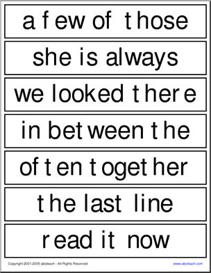 Word Wall: Sight Word Phrases (set 4)